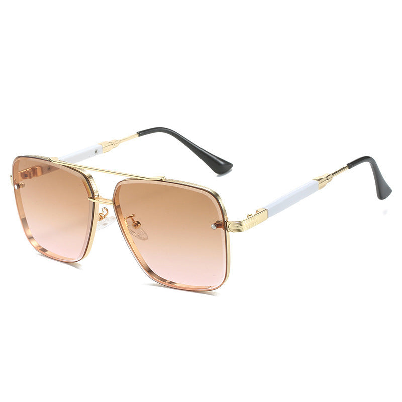 Dame Geometriske Oversized-solbriller med filigran metallramme Luvikno