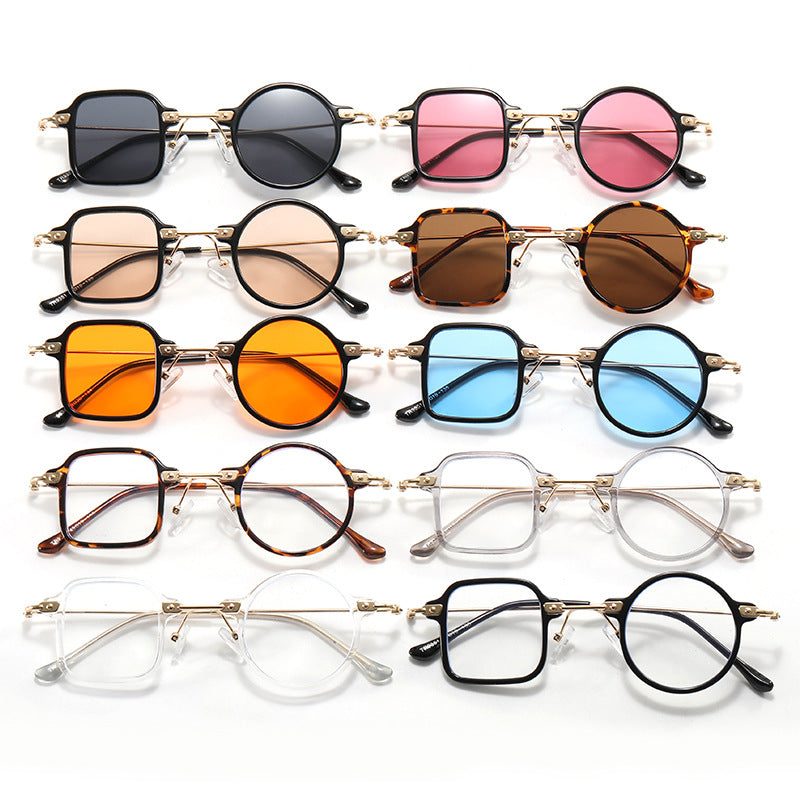 Dame elegant rund hybridbrille med kvadratisk design Luvikno