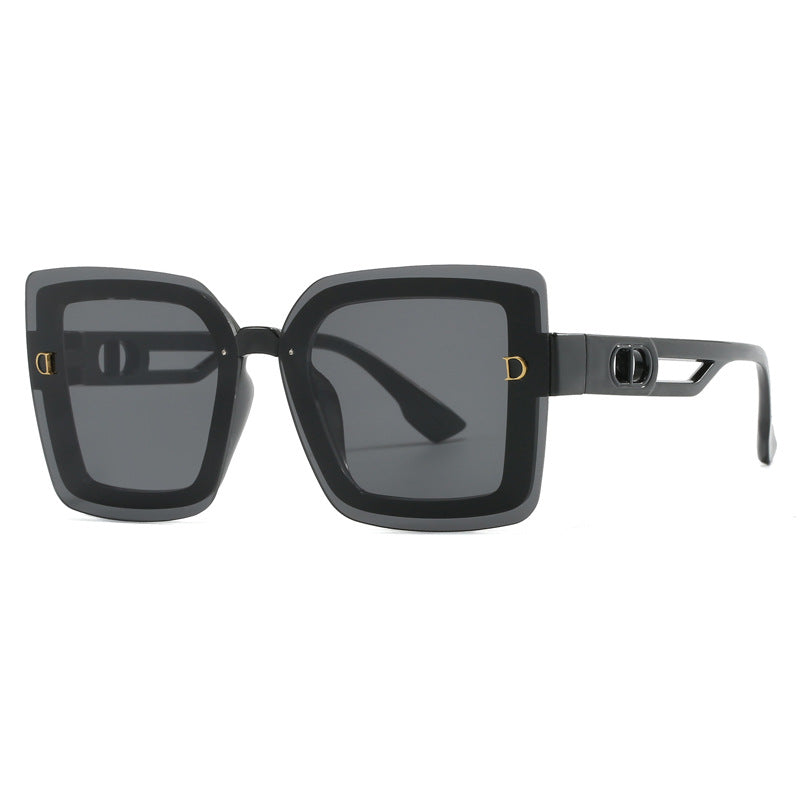 Dame moteriktig oversized solbrille i geometrisk design Luvikno