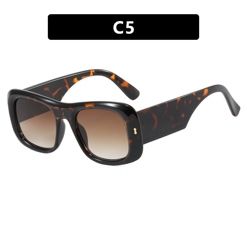 Damen kvadratisk solbrille med refleksjonsbeskyttende linser og moderne ramme konstruksjon Luvikno