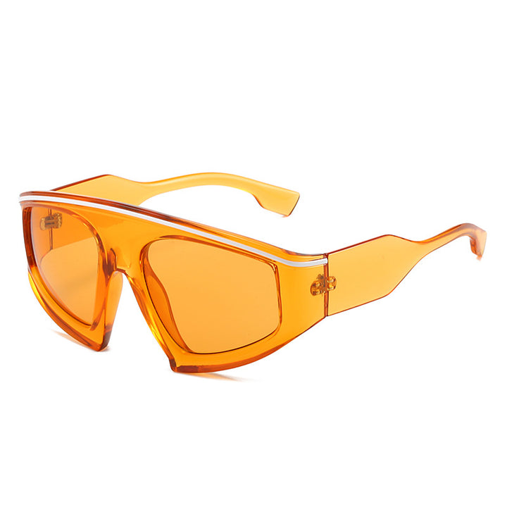 Dame sporty solbriller med stilige rammer og store linser Luvikno
