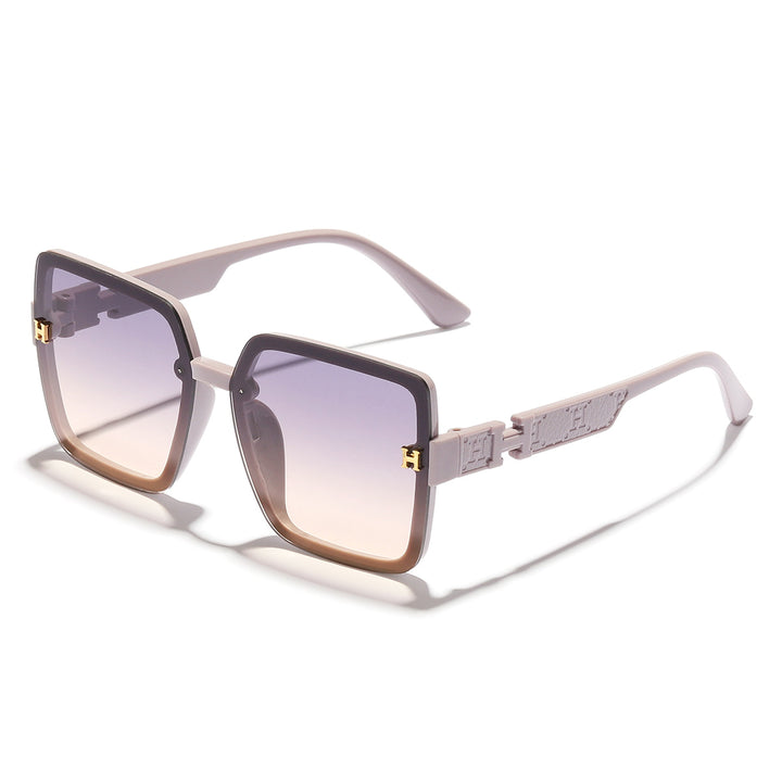 Dame oversized moteriktig solbrille med elegant fargeovergang Luvikno