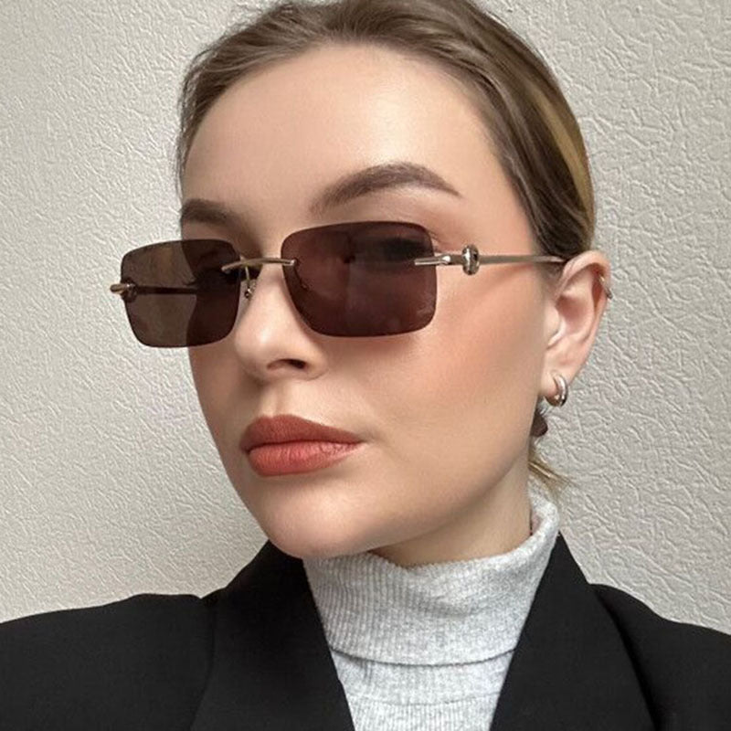Dame fashionable geometrisk brille Luvikno