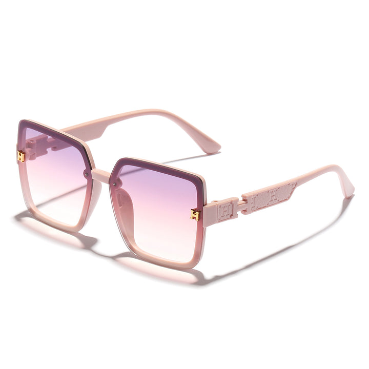 Dame oversized moteriktig solbrille med elegant fargeovergang Luvikno