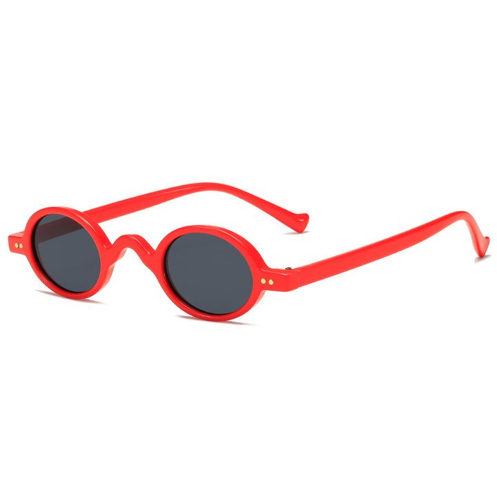 Dame rund solbrille i retrostil Luvikno