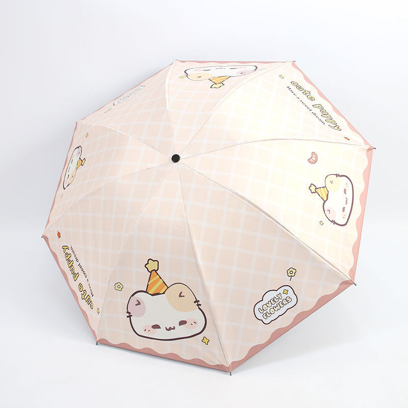 Kvinnes Kawaii Sammenleggbar Paraply Luvikno