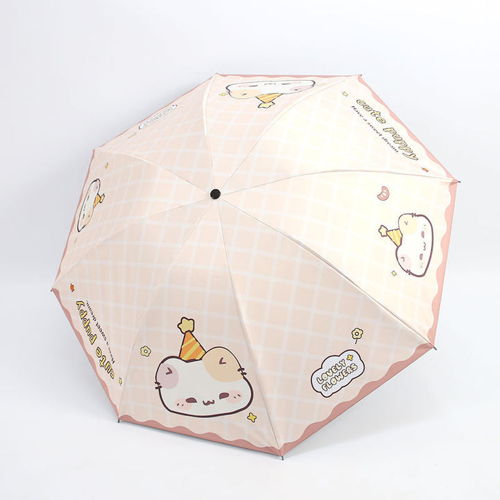 Kvinnes Kawaii Sammenleggbar Paraply Luvikno