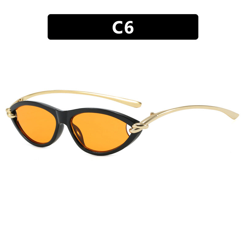Damen Cat-Eye solbriller med elegant metallramme og beskyttende UV-filter Luvikno