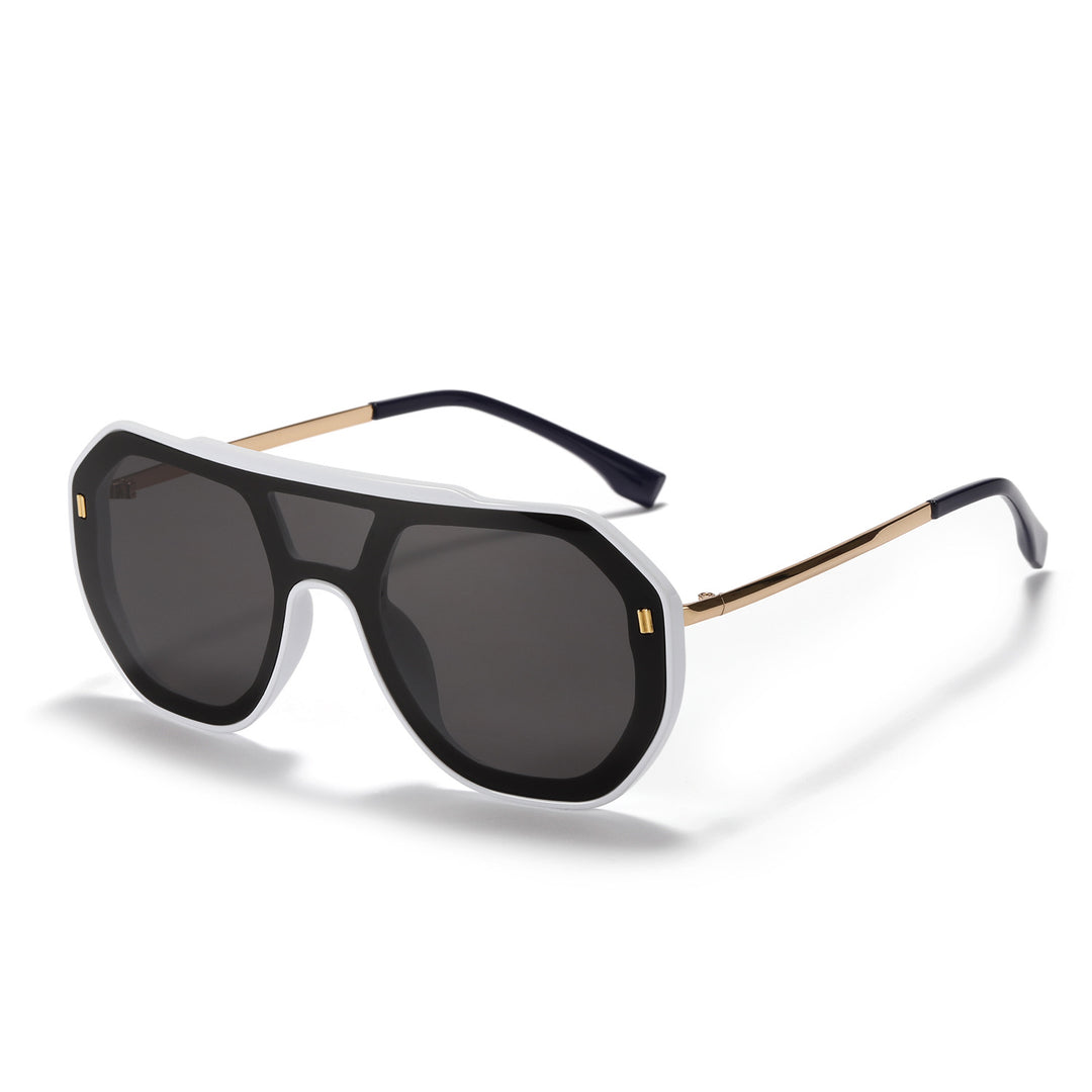 Dame oversized geometrisk solbrille med elegant ramme Luvikno