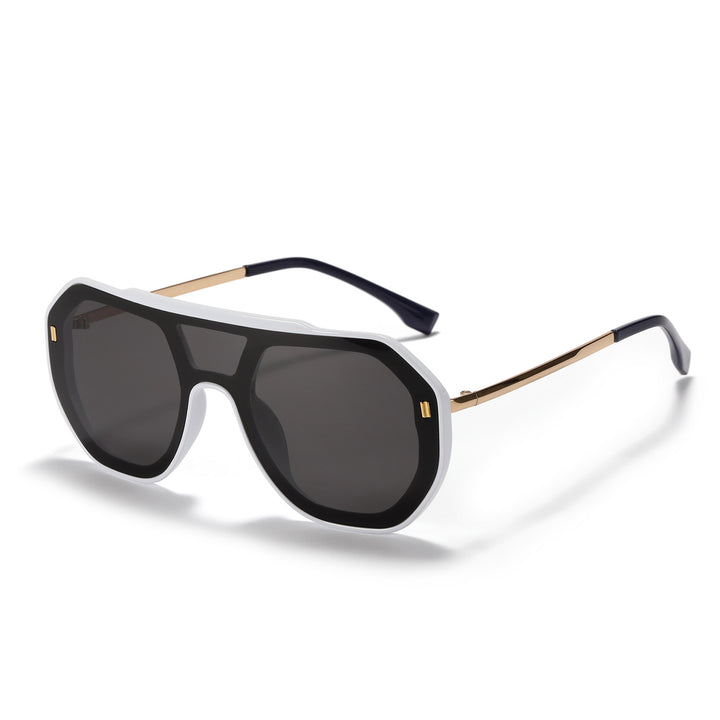 Dame oversized geometrisk solbrille med elegant ramme Luvikno