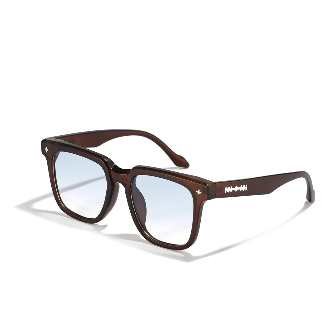 Dame modische firkantet solbrille med stilfullt skjoldpatt-design Luvikno