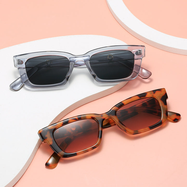 Dame trendy firkantet solbrille i vintage-stil Luvikno