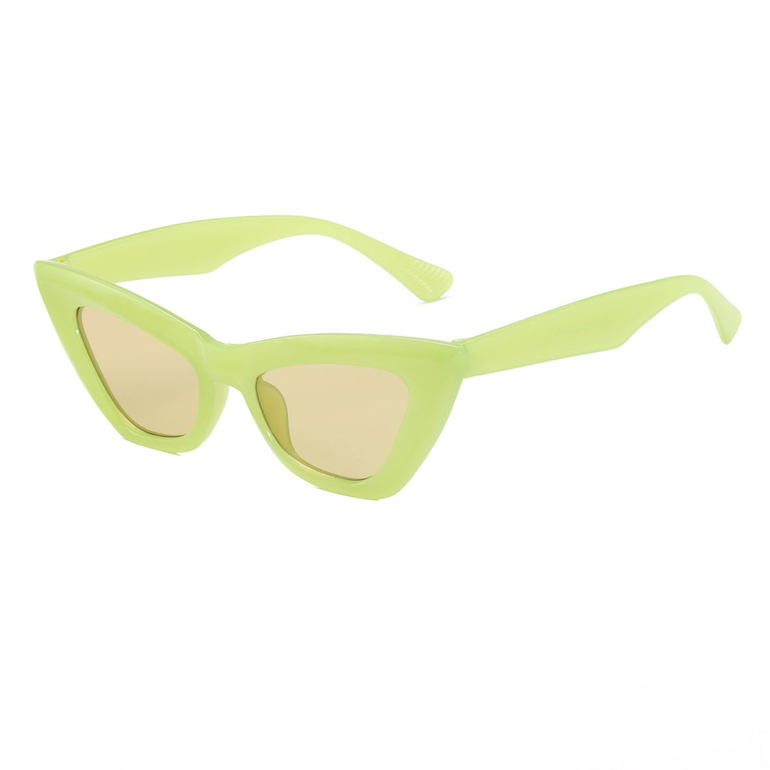 Dame Cat-Eye solbriller med trendy dyreprint Luvikno