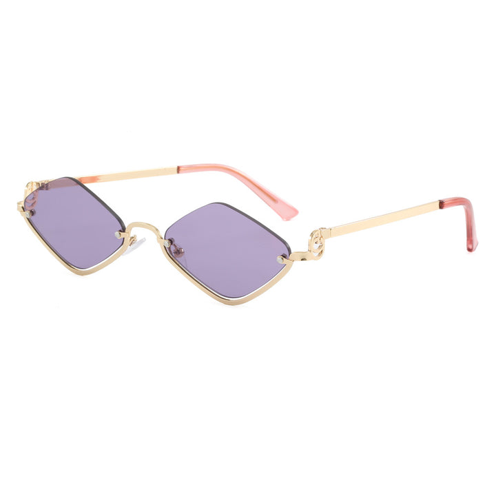 Dame mote kvadratisk solbrille med luksuriøs metallramme Luvikno