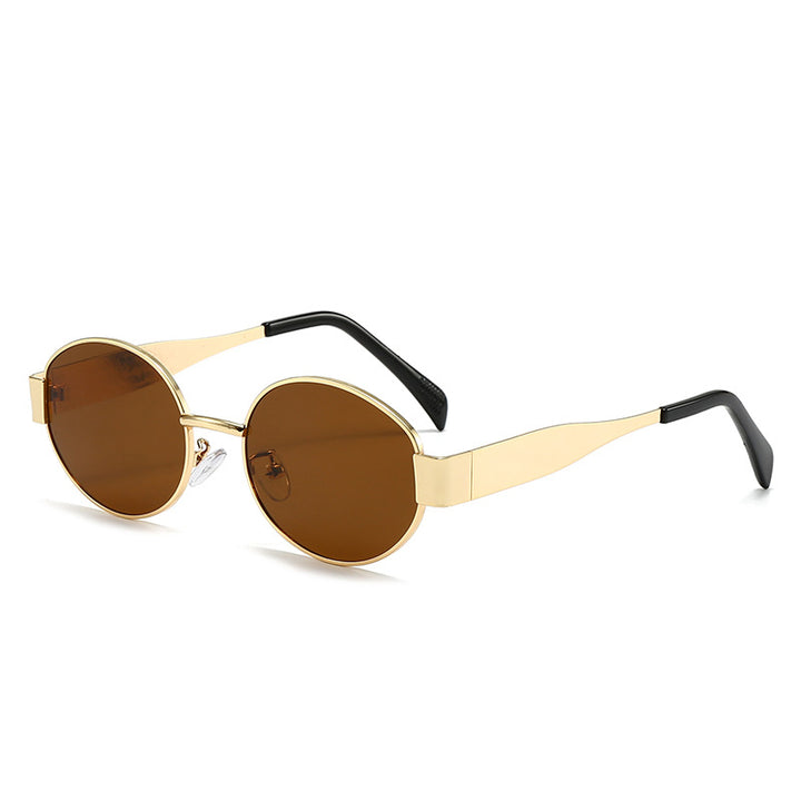 Dame motesik oval solbrille med unik ramme Luvikno