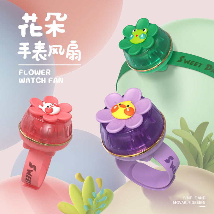Unisex bærbar håndvifte i blomsterdesign Luvikno