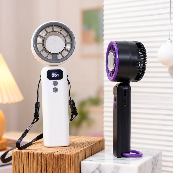 Damer multifunksjonell håndvifte med LED-skjerm og USB-laderfunksjon Luvikno
