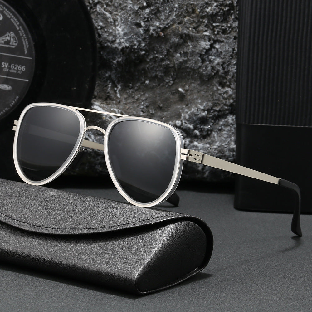 Dame Aviator-solbriller med robust metallramme og polariserte linser Luvikno