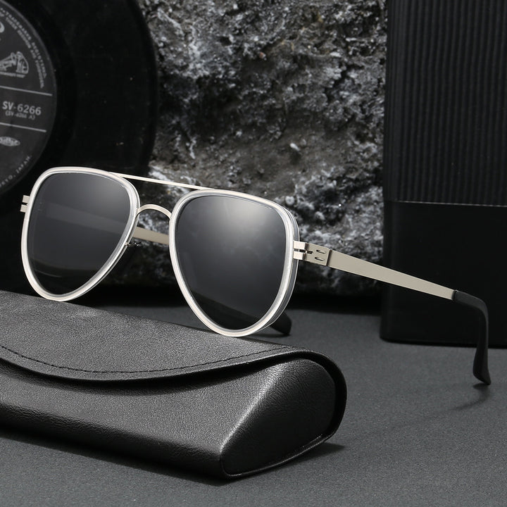 Dame Aviator-solbriller med robust metallramme og polariserte linser Luvikno