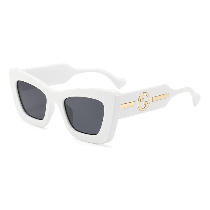 Dame designer solbrille med markant geometrisk ramme og høy kvalitet utførelse Luvikno