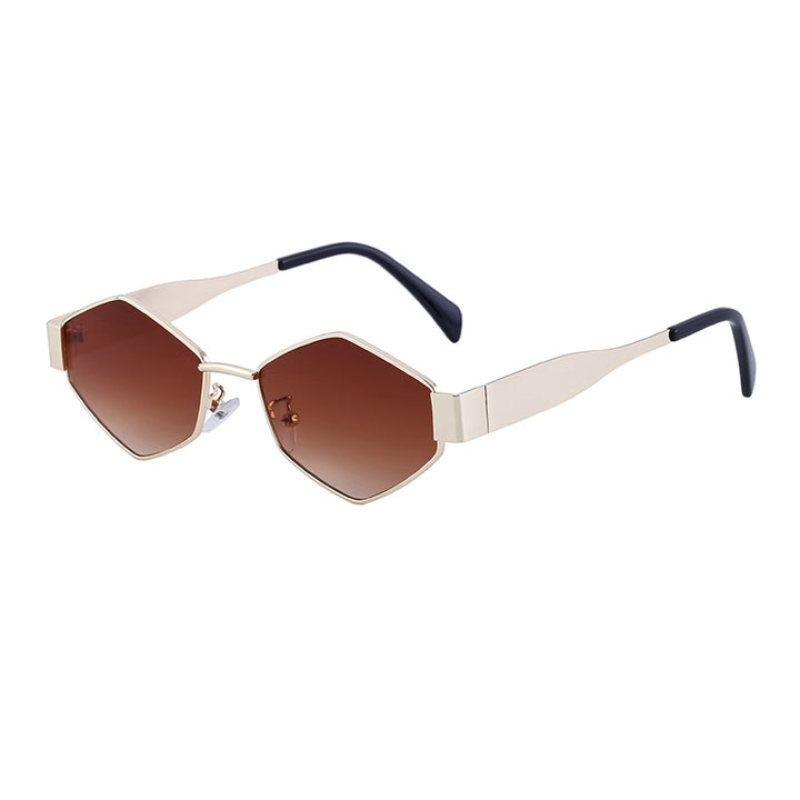 Dame geometrisk solbrille med moderne ramme Luvikno