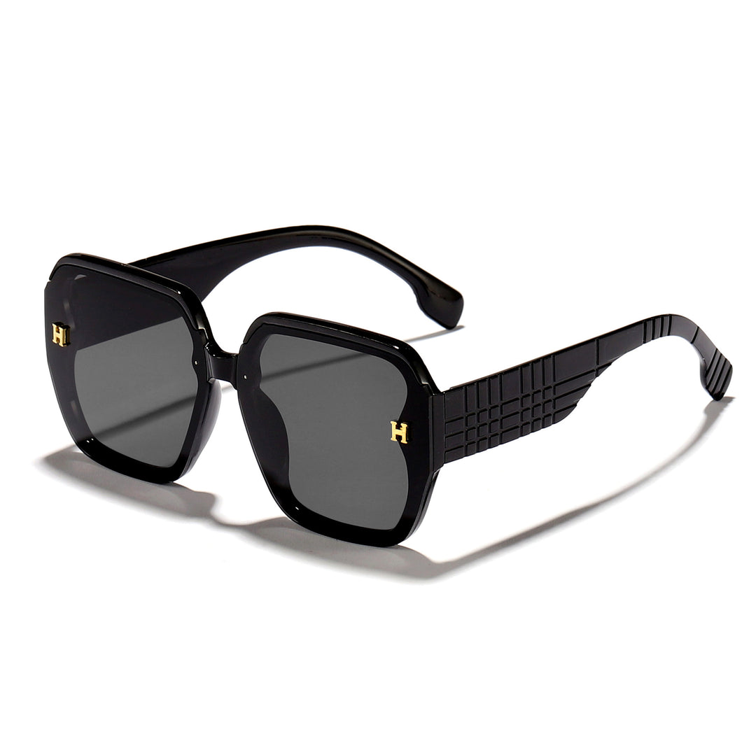 Damer moteriktig solbrille med kvadratisk ramme og trendy glass Luvikno