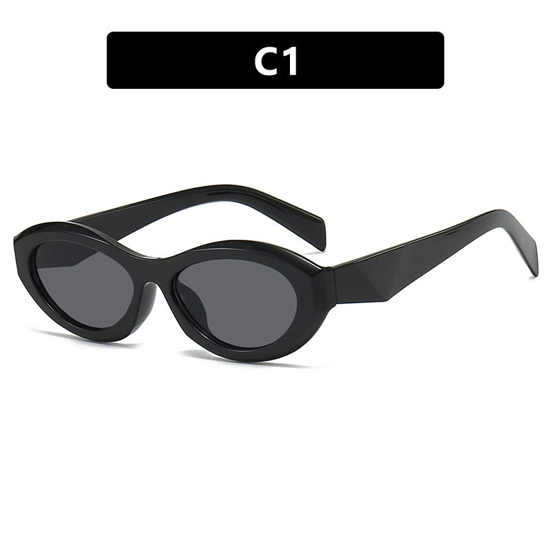 Dame elegant Cat-Eye solbrille med beskyttende UV-filter og moteramme Luvikno