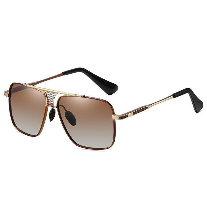 Dame Kvadratisk Solbrille med stilfull metallramme og høykvalitets UV-beskyttelse Luvikno