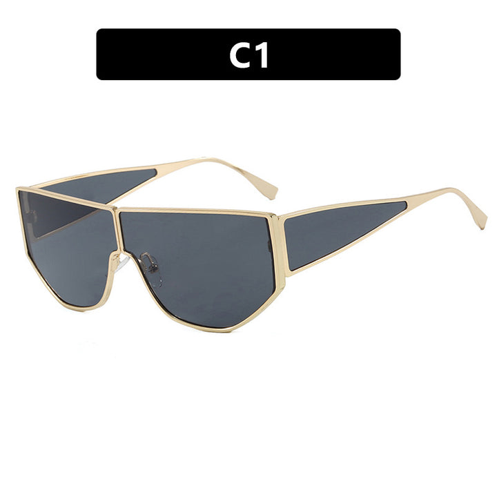 Dame trendy oversized solbriller med markant geometrisk design Luvikno
