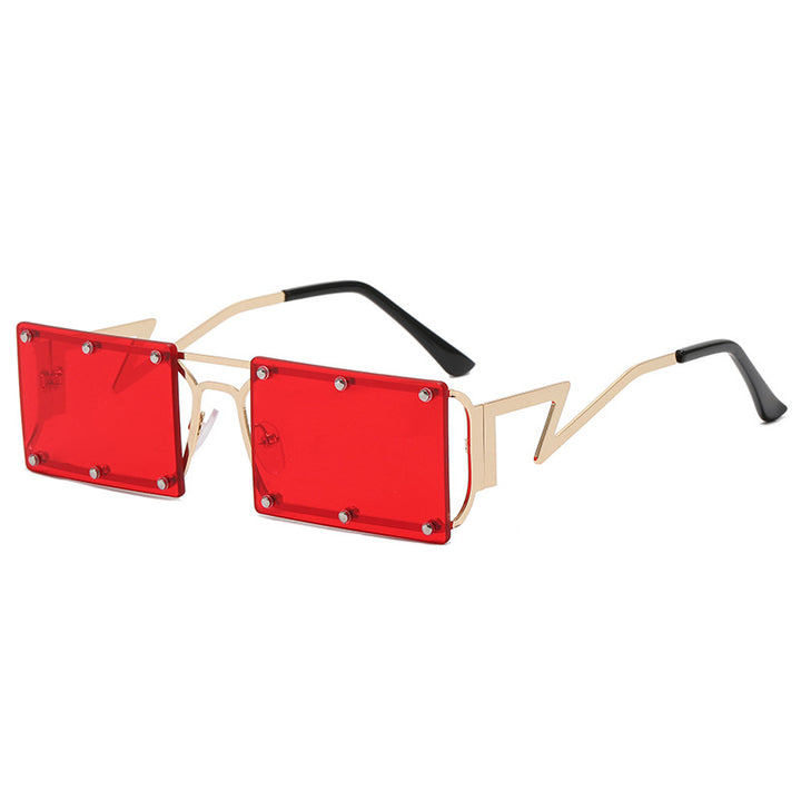 Dame ekstravagante oversized solbriller med geometrisk ramme Luvikno