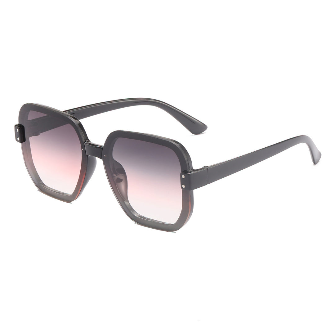 Dame modische quadratiske solbriller med gradient glass Luvikno