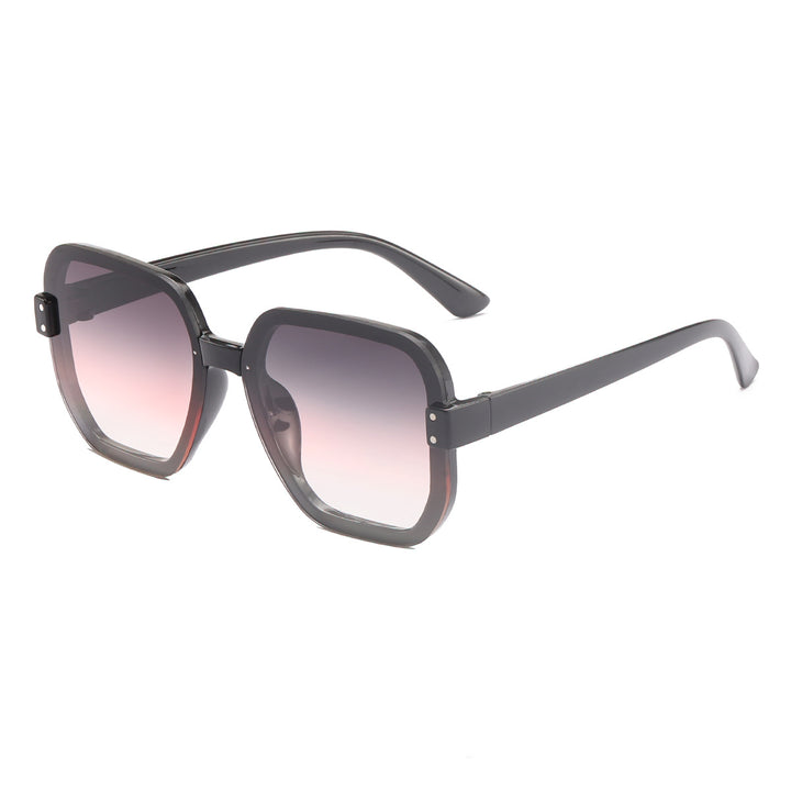 Dame modische quadratiske solbriller med gradient glass Luvikno