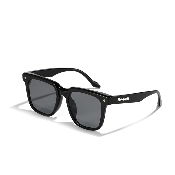 Dame modische firkantet solbrille med stilfullt skjoldpatt-design Luvikno
