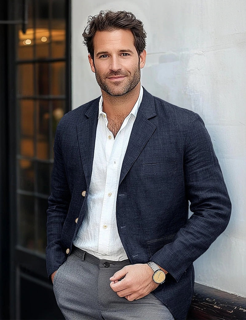 Miesten rento pellavableiser Luvik