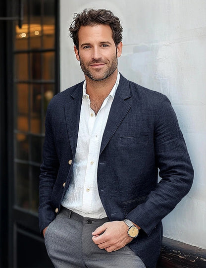 Miesten rento pellavableiser Luvik