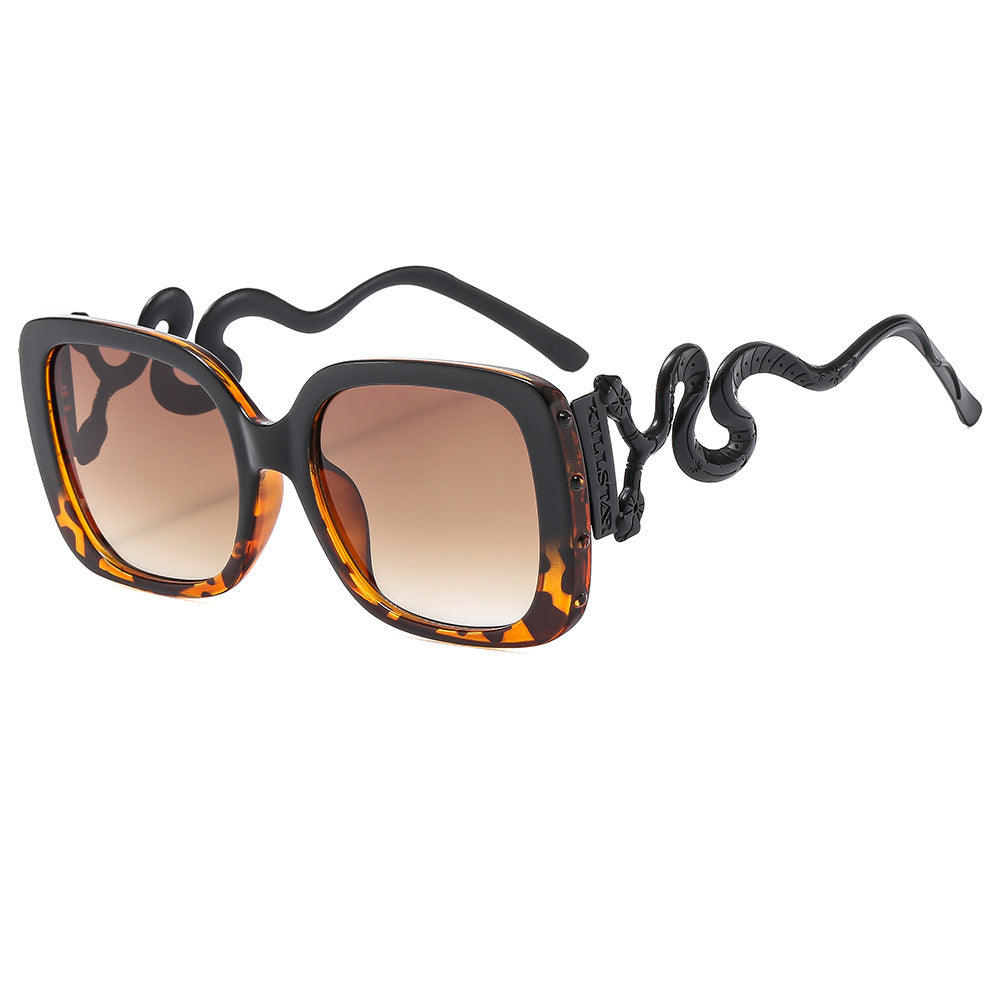 Dame ekstravagant designer solbrille med luksuriøs slangeramme Luvikno