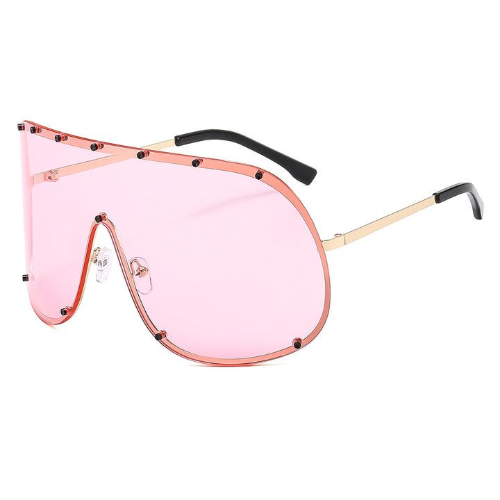 Damer futuristisk solbrille med stor ramme og innovativ design Luvikno