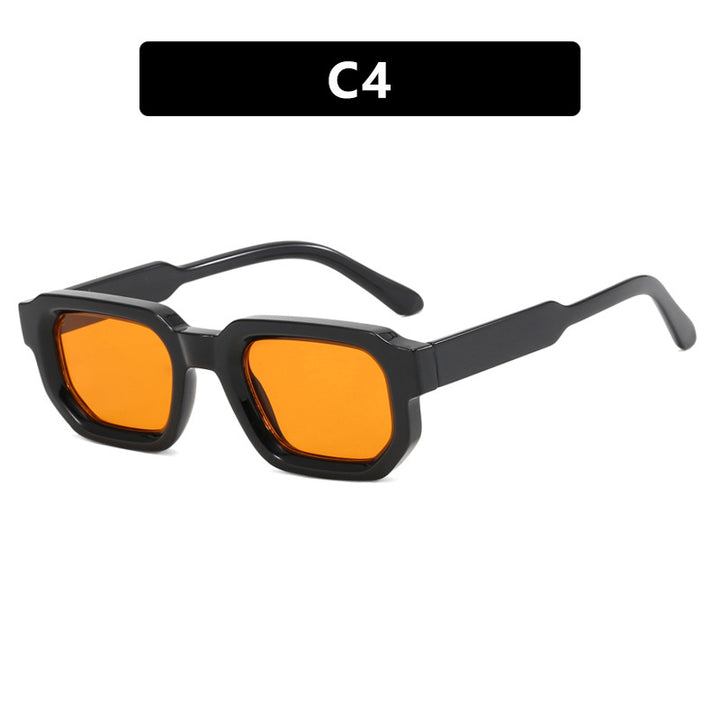 Dame geometrisk solbrille med stilleggende transparent ramme og polarisert glass Luvikno