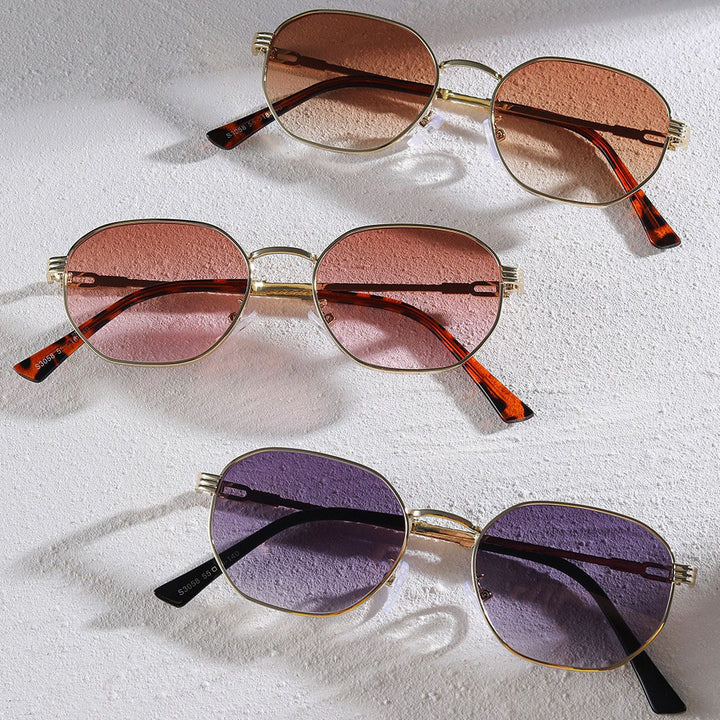 Dame moterik solbrille med ramme i høy kvalitet av metall og elegante linser Luvikno