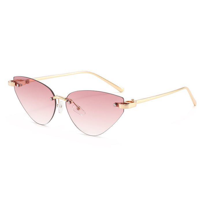 Dame elegante Cat-Eye solbriller med ultralett metallramme Luvikno
