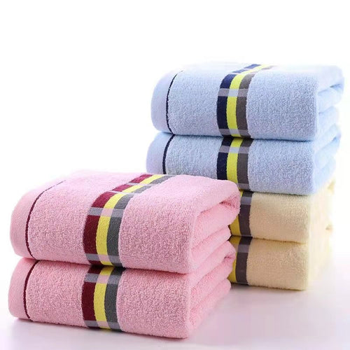 Dame Frotte Håndkle med elegant stripebård Luvikno