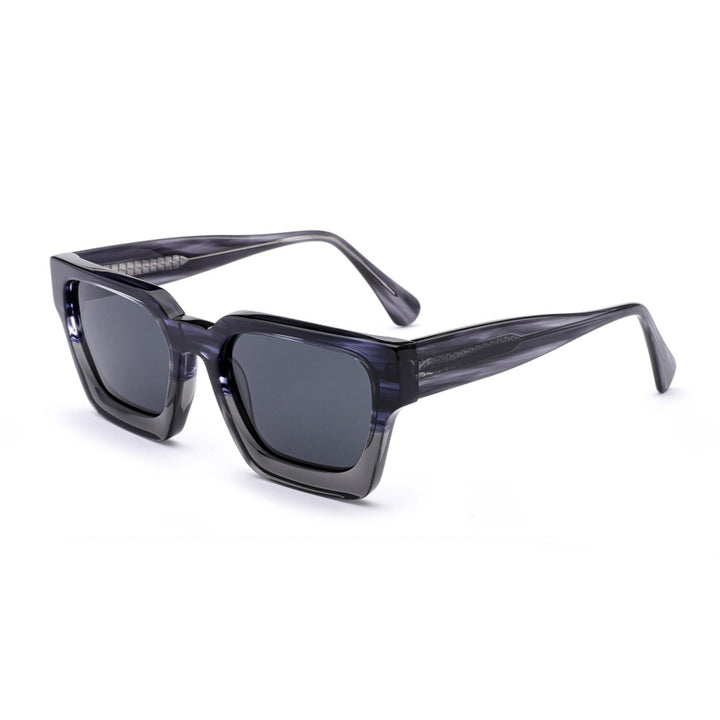Dame firkantet solbrille med innovativ ram og polariserte glass Luvikno