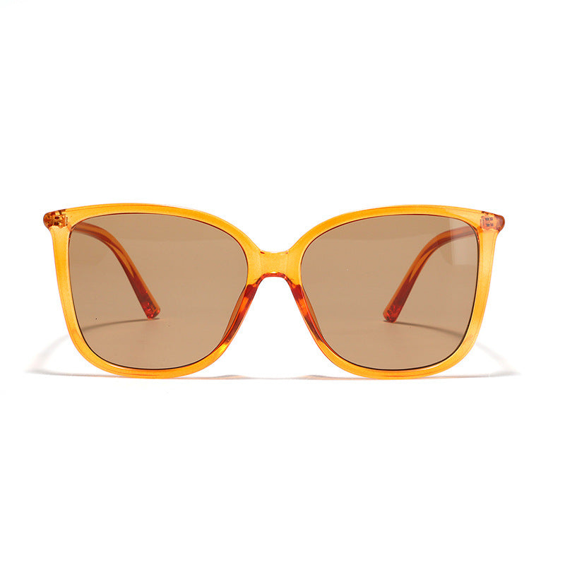 Dame cat-eye solbrille med luksuriøs transparent ramme og UV-beskyttelse Luvikno