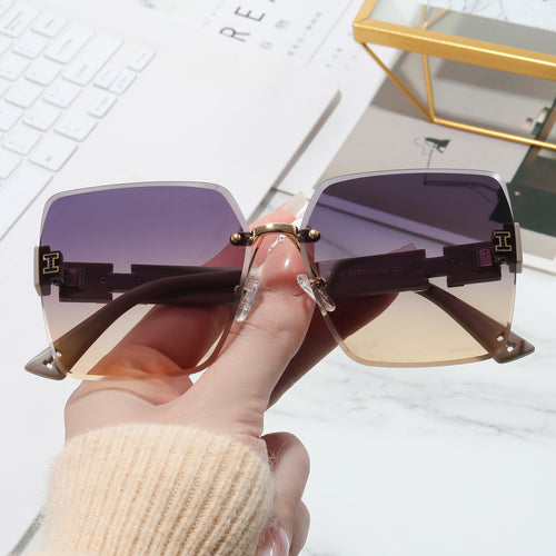 Dame oversized firkantet solbrille med stilige aksenter Luvikno