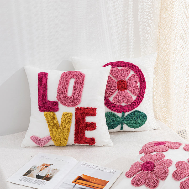 Women Decorative Pillowcase with Heart Pattern Luvikno
