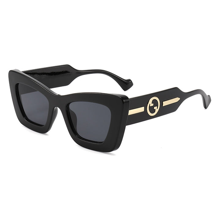 Dame designer solbrille med markant geometrisk ramme og høy kvalitet utførelse Luvikno