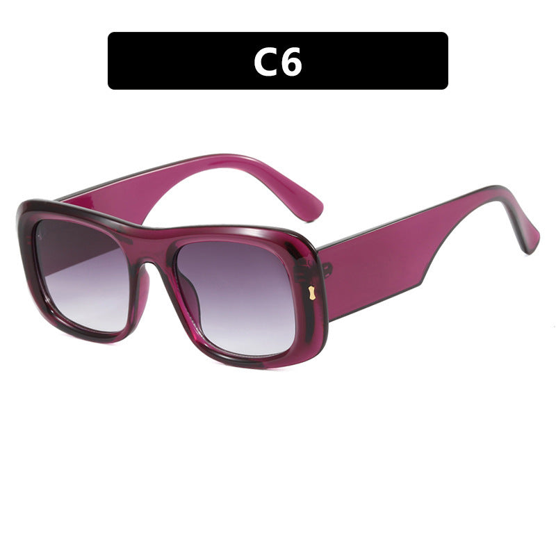 Dame oversized kvadratisk solbrille med bred ramme og polariserte linser Luvikno