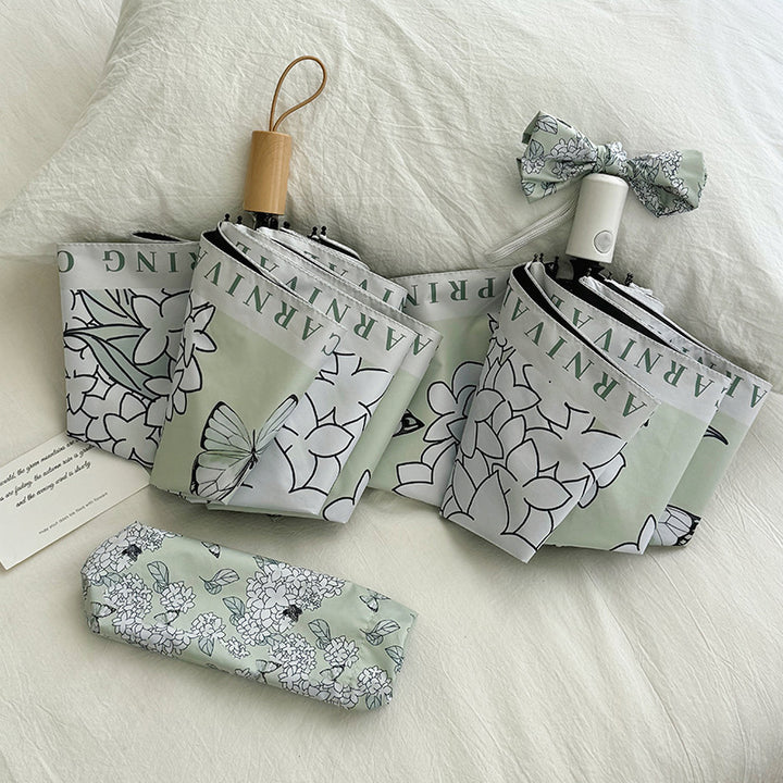 Dame Faltbar paraply med innovativt blomsterdesign Luvikno
