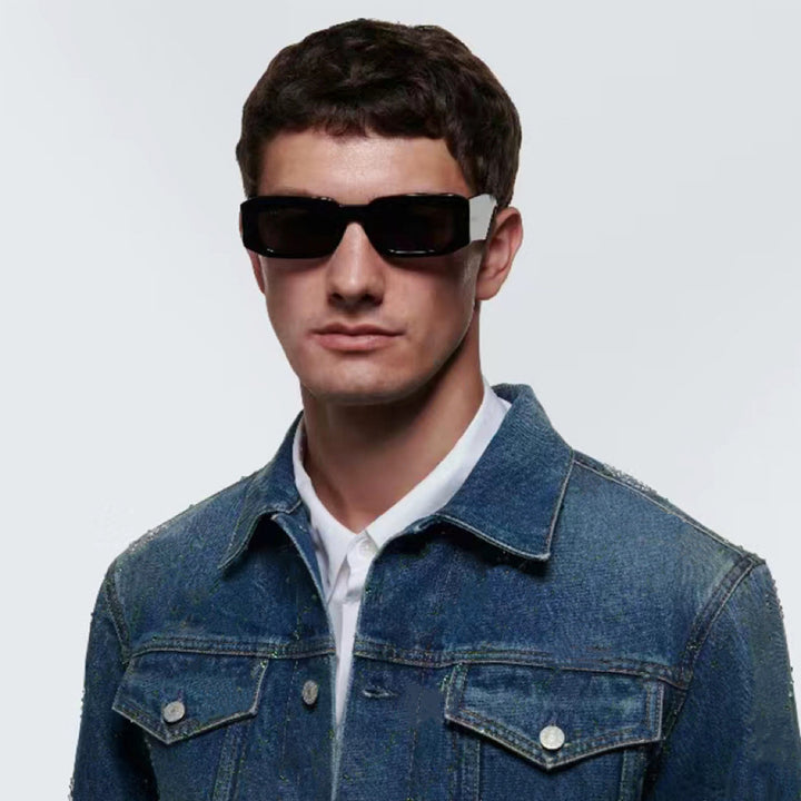 Dame modische firkantede solbriller med bred ramme og UV-beskyttelse Luvikno