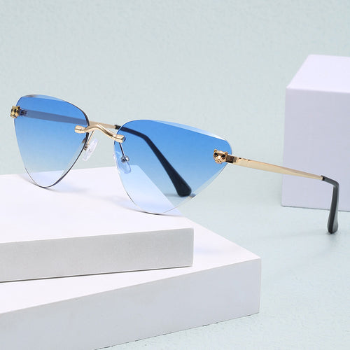 Dame Cat-Eye Solbriller med elegant metallramme Luvikno